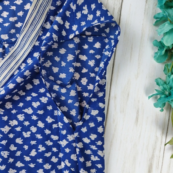 The Limited Outback Red blue white print top d11 - Picture 6 of 8